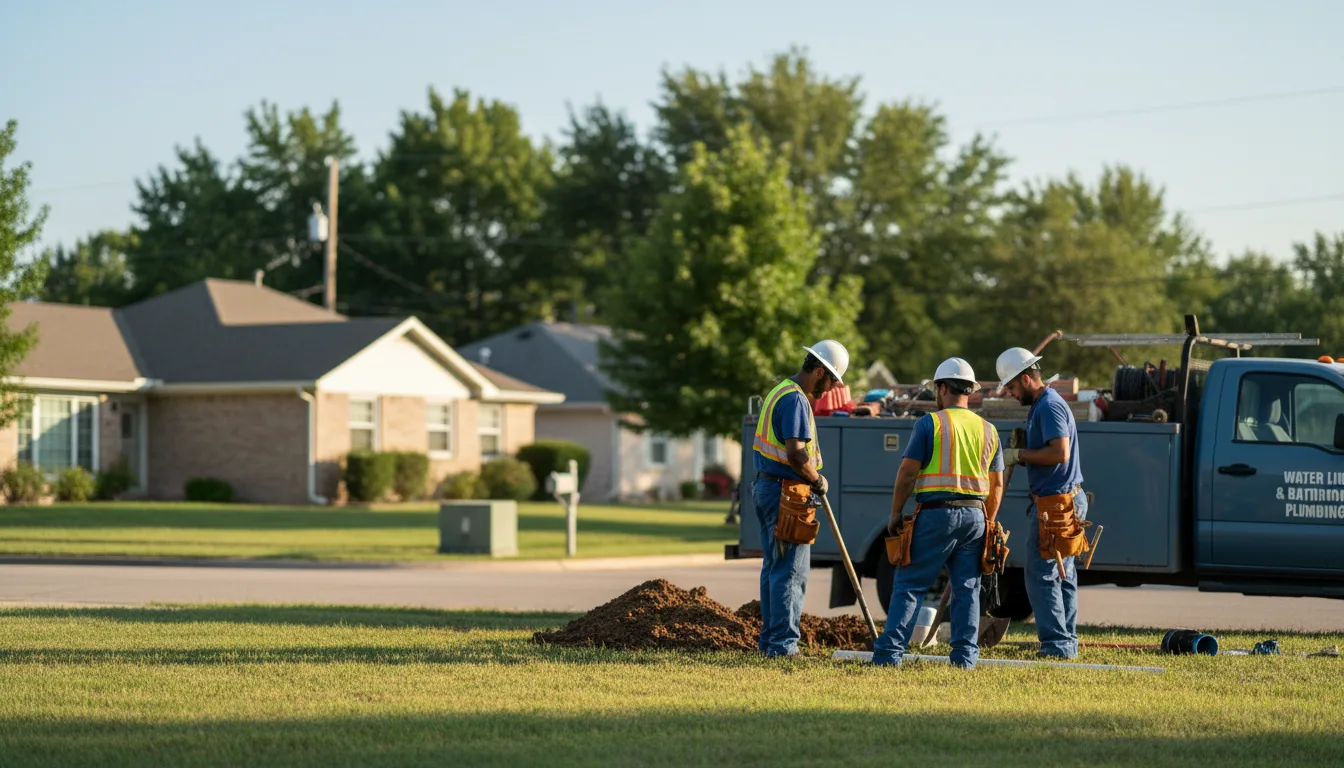 Residential water line and bathroom plumbing service in Lafayette, LA